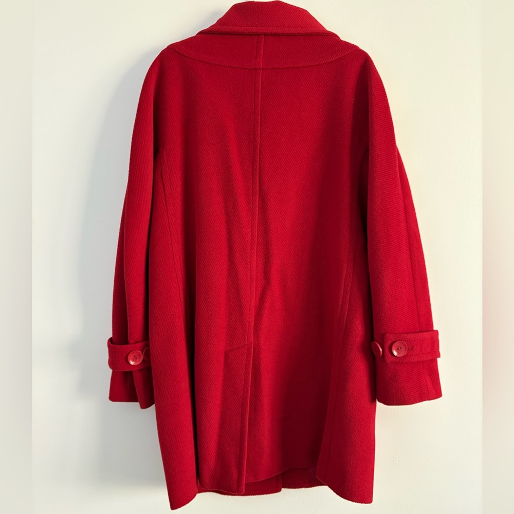 Talbots Red Wool Blend Button Front Coat - Picture 6 of 7